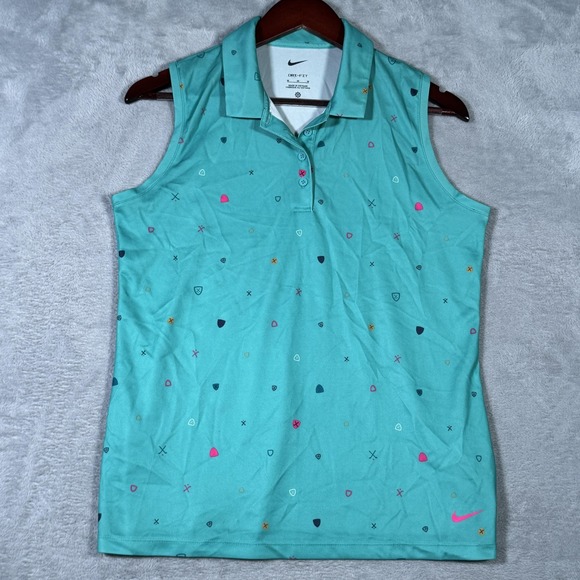 Nike Dri-FIT Polo Shirt Womens Medium Sleeveless Golf Athletic Top DH2060-392 - Picture 1 of 9